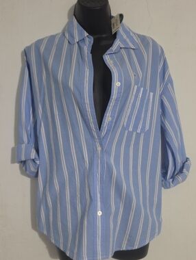 Aeropostale Chambray Button-Up Shirt Long Sleeve Women's XS
